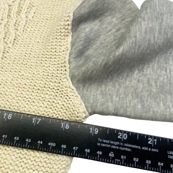 SUNDANCE Women Cable Knit Pullover Sweater Sz XS Ivory Gray Mix Media 12-3 - Picture 9 of 15